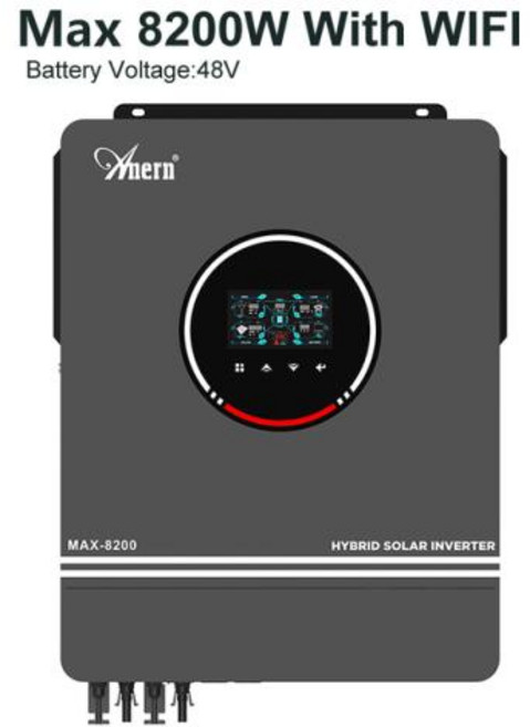 차량용인버터 태양광인버터 INVERTER Aernn MPPT 하이브리드 태양광 듀얼 PV 입력 48V 내장 230VAC 충전 6.2KW, 2) 8.2KW WITH WIFI - 220-240V, 1개