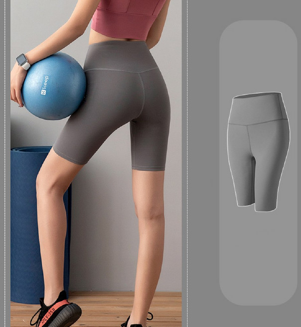 여성 하이웨이스트 요가복 필라테스 트레이닝 5부 요가 힙업 레깅스 바지 YL05