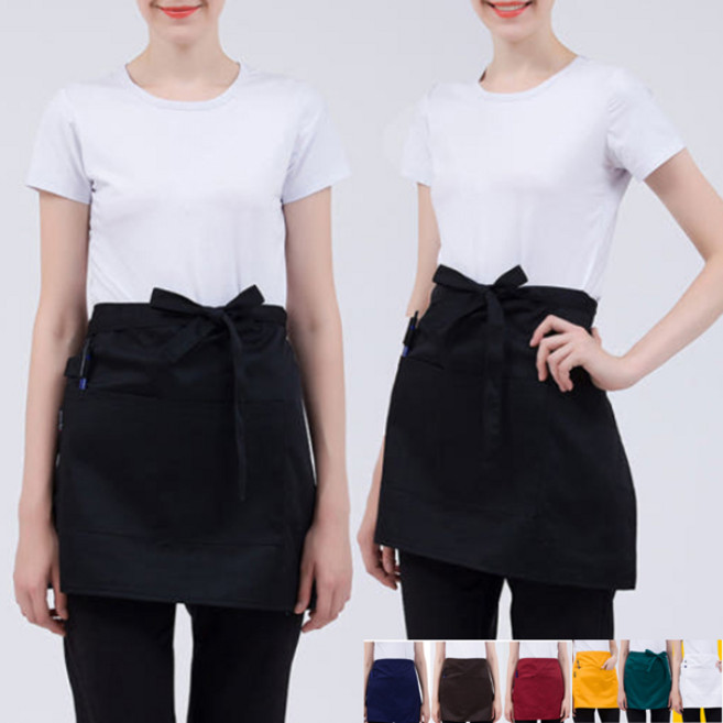 쉐프 앞치마 숏타입, 블랙, 1개