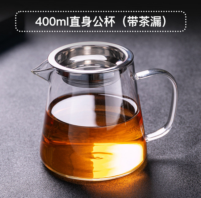 【典慶號】嚴選 加厚耐熱過濾功夫茶具配件 茶海分茶器, 透明公道杯玻璃壺, 1個, 400ml