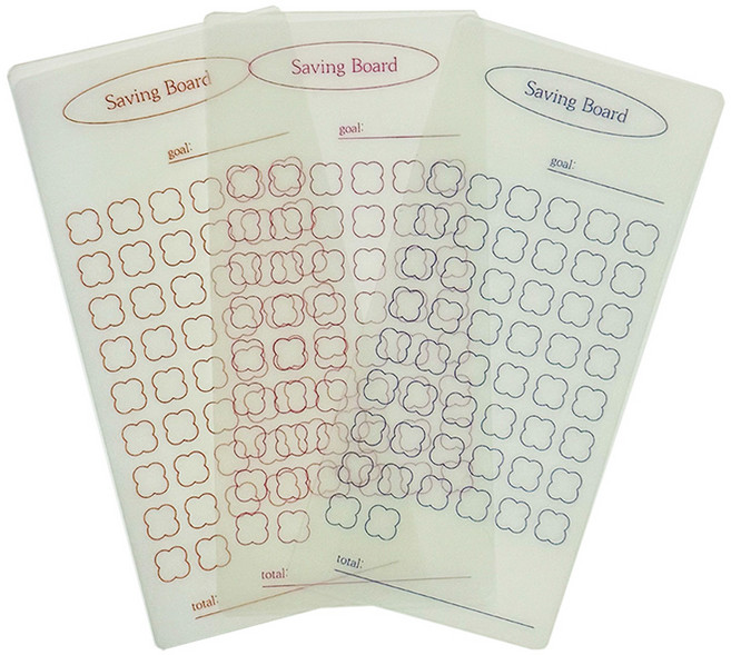 [갓생살기] 저축 챌린지 세트 세이빙 보드 & 페이크머니 키트, 3개, 세이빙보드