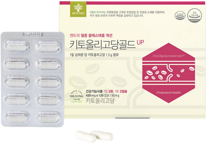 살림의 왕 하이리빙 키토올리고당 골드 UP 키토산 혈중 콜레스테롤 개선, 120개, 60회분