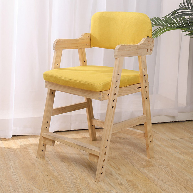 높이조절 의자 피노키오 피노키오의자 식탁 식탁의자 북유럽풍, 레몬노랑, 1개