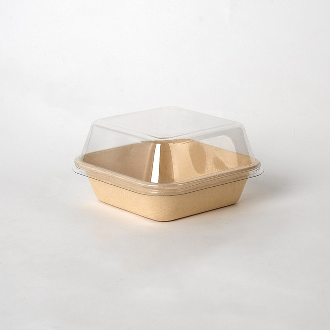 오픈형 펄프 도시락 B003D 크라프트 PET뚜껑 세트, 1박스, 300개