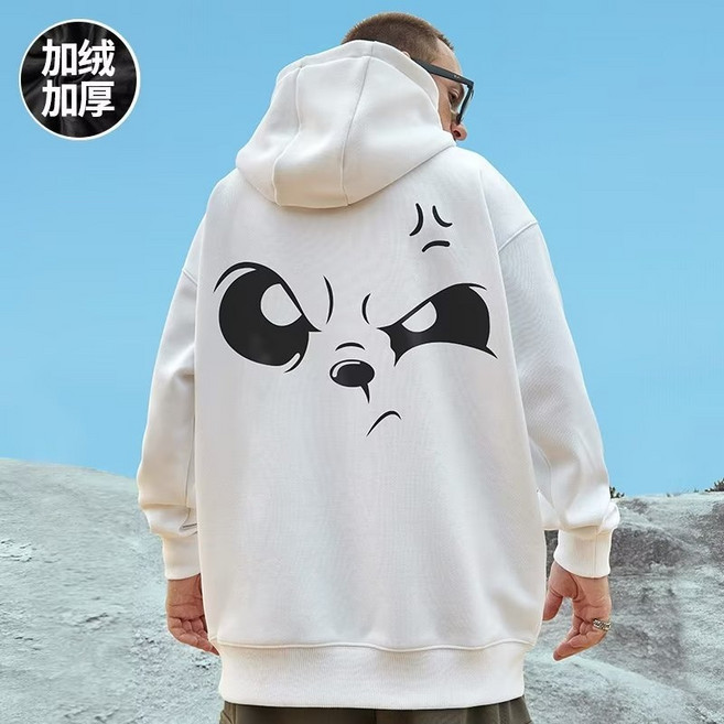 오버핏 보드복 후드 보드복패션 풀오버 후드티 스키장, 1개, W8823화이트