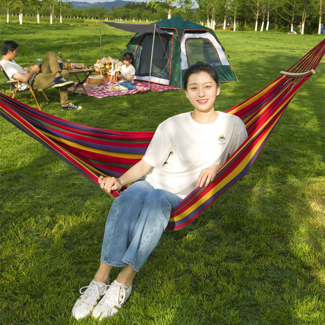 야외용 무지개 캠핑 해먹 야외 해먹, 블루그린