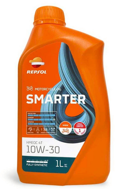 REPSOL Smarter HMEOC 4T 10W-30 全合成 四行程 摩托車 機油 1L, 1個