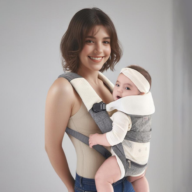 프리미엄 신생아 아기 올인원 힙시트 캐리어 아기띠 초경량 여름 쿨패드, 프리미엄 아기 힙시트 캐리어 아기띠-그레이, 그레이