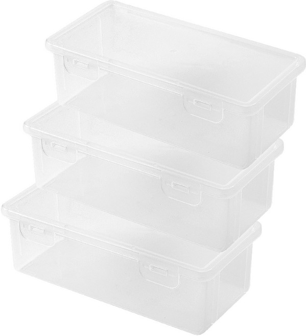 透明收納盒 儲物盒 文件盒, 透明, 3個