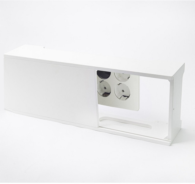 이음데코랩 벽콘센트가리개 셋탑박스 숨기기 멀티탭정리함, 흰색, 대형, 1개