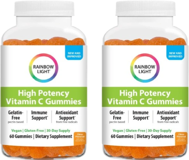 레인보우라이트 하이 포텐시 비타민 C 시트러스 구미, 2개, 60정 - 쿠팡