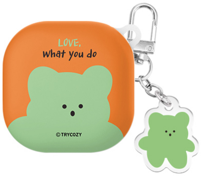 스윗베어 버즈라이브/버즈3/버즈3프로 하드 케이스 +아크릴 키링 세트, 스윗베어-그린, 버즈라이브/버즈프로/버즈2/버즈2프로(공용)