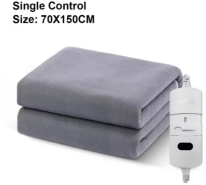 퀵픽스 전기 담요 220V 더 두꺼운 자동 온도 조절기 난방 몸 따뜻한 열 매트리스 방 가열, 70x150cm, Grey