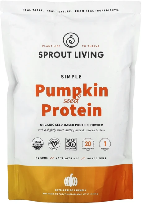새해 건강을 선물하세요 Sprout Living 심플 호박씨 단백질 454g(1lb) 특별관리진행, SproutLiving심플호박씨단백질454g1lb, 454g, 1 - 쿠팡