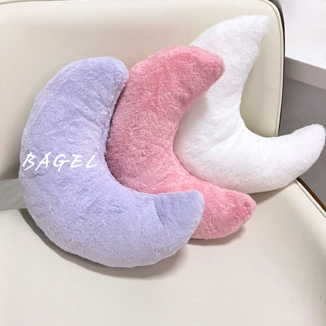 星星抱枕 靠墊 靠枕 午睡枕 觸感柔軟 車用腰靠 坐墊 生日禮物 沙發抱枕 椅墊 靠背 交換, 紫色月亮,30-35公分, 1個