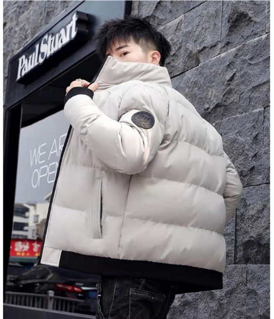 SHENGDELONG 加厚立領羽絨棉外套 男生冬季保暖防寒情侶外套