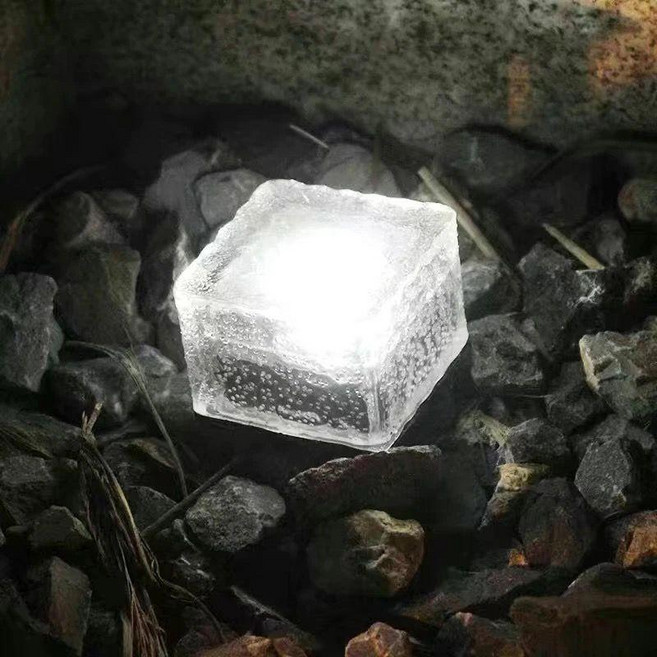 太陽能地磚燈 戶外LED草坪燈 地埋花園燈 冰磚裝飾燈 庭院燈 室外防水燈, 1燈珠白光, 普通款, 小號-2瓦, 六個裝