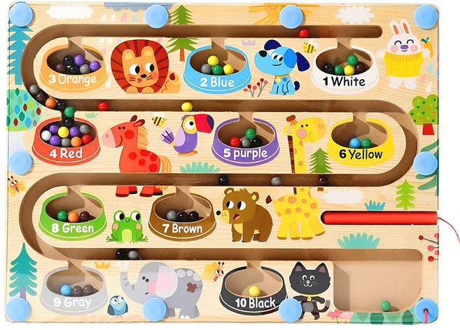 브레인버니 유아 자석 원목 교구, 01동물자석교구