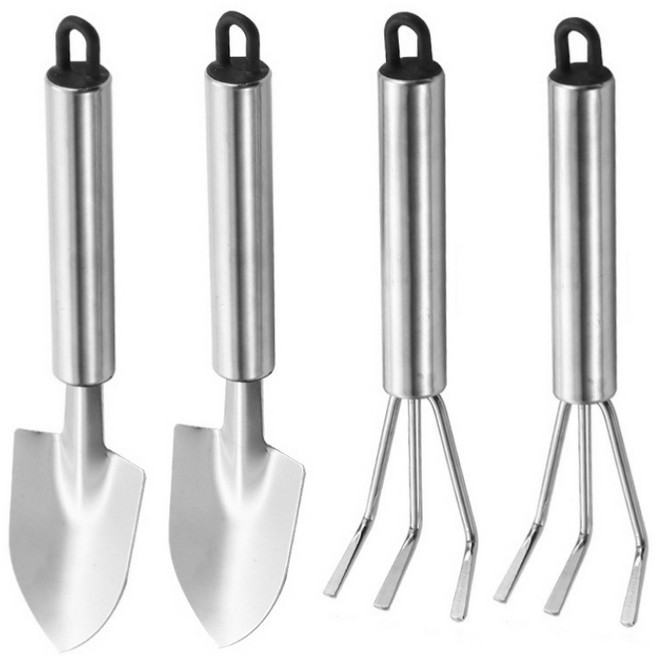 원예 칼퀴 삽 화분 분갈이 다육이 뿌리정리 잡초 작업 미니 스테인레스, 4개