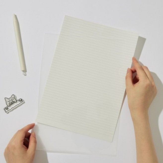 MEOWNEW 냥뉴 B5 L홀더 L자 파일, 투명, 5개