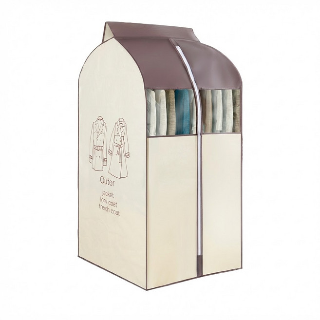 마켓피오 홈 대용량 옷 행거커버 2종 세트 베이지, 1개