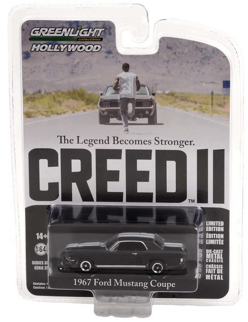 그린라이트 1:64 헐리우드 오리지널 영화 CREED 머스탱 미니카 다이캐스트 자동차 장난감 미니어처 모형, 1개