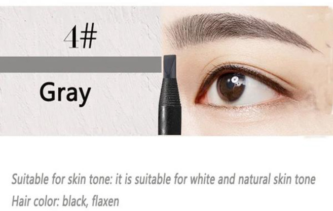 펜슬 Haozhuang 화이트 방수 눈썹 연필 다크 브라운 화장품 펜 자연스러운 오래 지속되는 문신 브러시 메이크업 용품 1 개/상자, [05] 04  Gray, 1개