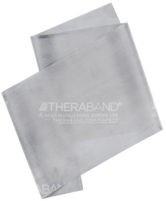 THERABAND 테라밴드 전문 라텍스 저항밴드 운동기구로서의 개별 6피트 탄성밴드 필라테스 집 운동 블랙 스페셜 헤비 어드밴스드 레벨 1, Silver – Super Heavy, 1 Count