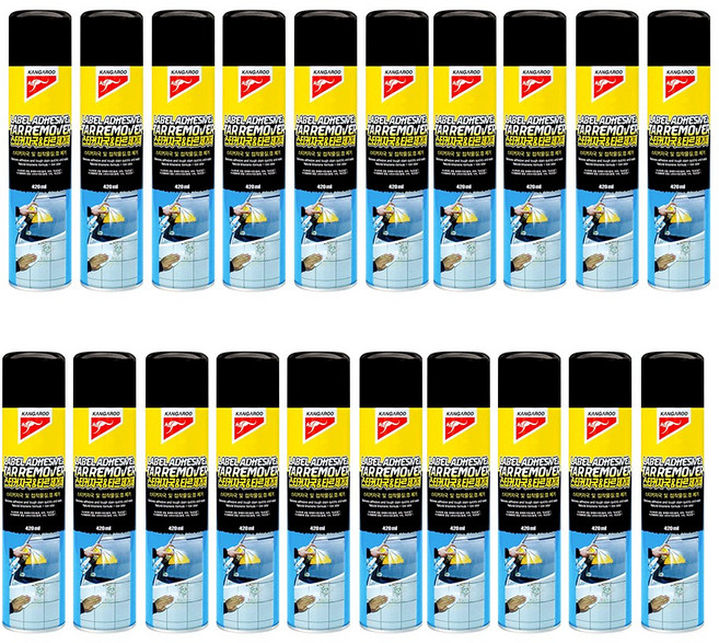 테이프 끈끈이자국 캉가루 스티커 타르 제거제 420ml 20개입