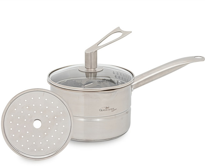 퀸센스 인덕션 IH 다용도 스테인리스 편수 냄비, 16cm, 혼합색상, 1세트