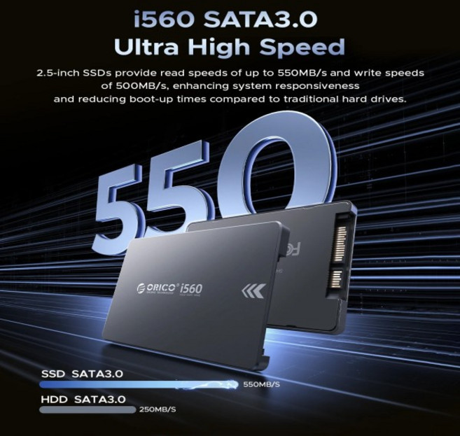 ORICO 1TB SATA SSD 2.5인치 내부 솔리드 스테이트 드라이브 알루미늄 읽기 속도 최대 550MB/s III 6Gbps, 05 128GB, 1개