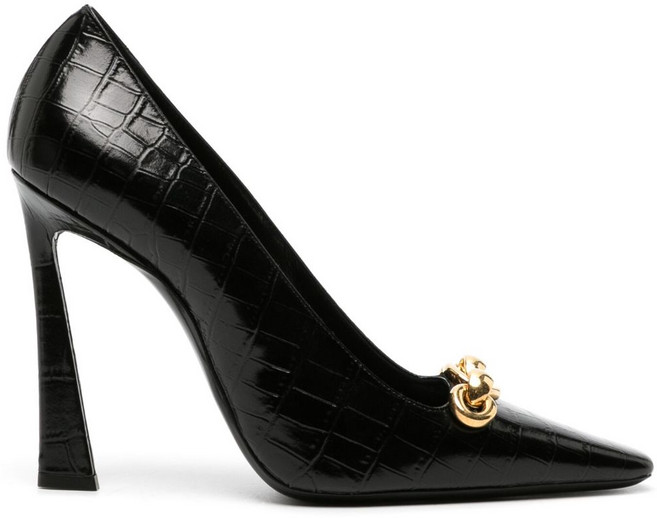 생로랑 실바나 체인 디테일 펌프스 110mm