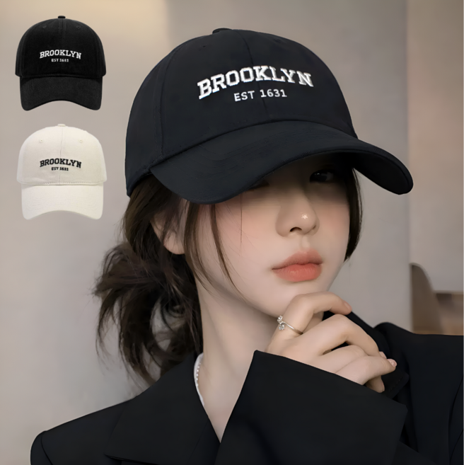 라이시크 브루클린 얼굴커버핏 넓은챙 남녀공용 야구모자