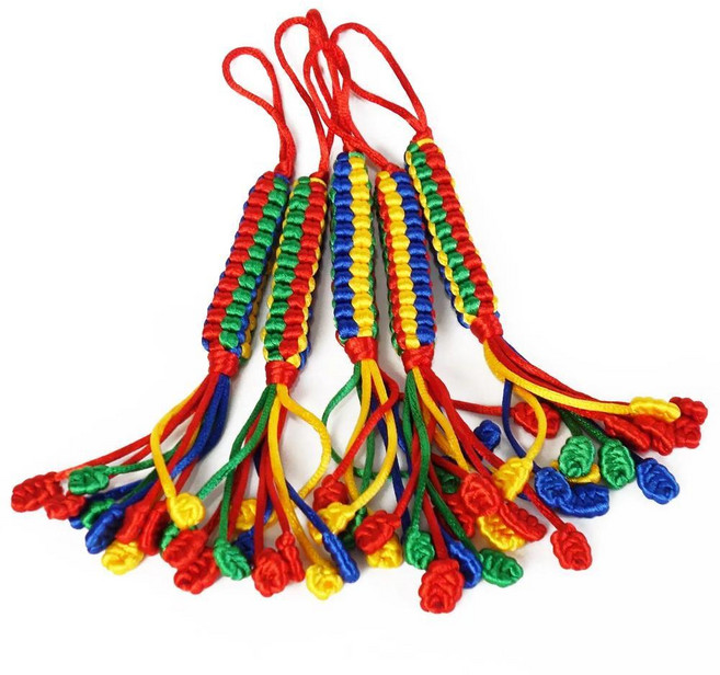 손으로 짠 컬러 나일론 라인 매듭 펜던트 티베트 불교는 길조를 나타내고 재난을 피할 홈, 선택: 기본, 1개