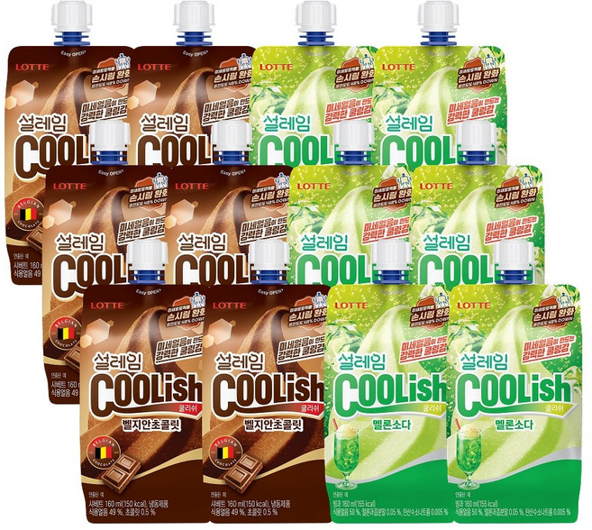 설레임 쿨리쉬 벨지안초코 x6개+멜론소다 x6개 아이스크림, 12개, 160ml