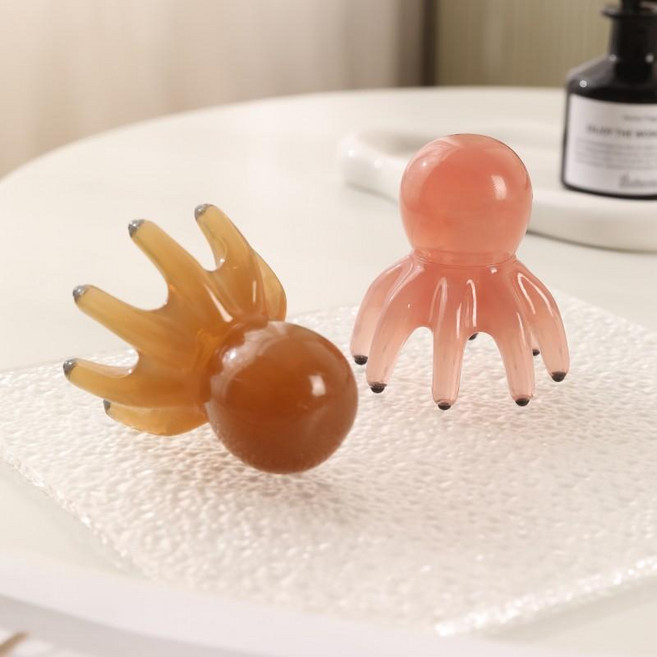 금성여자 마그네틱괄사빗 문어괄사 빗 괄사도구, 카멜 1개+로터스루트 1개, 1개, 1g