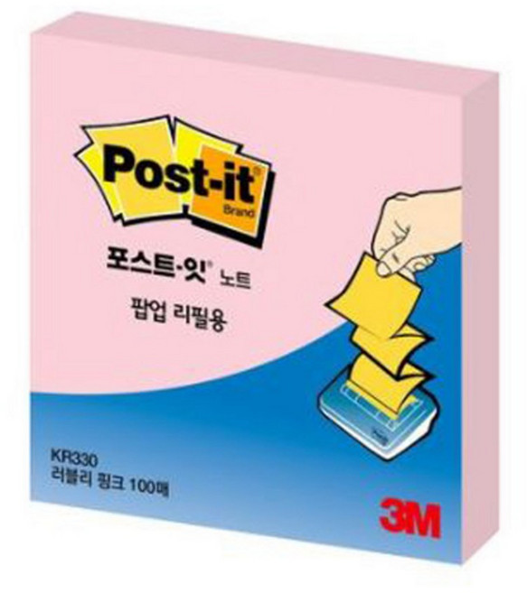 포스트잇 팝업 리필 76 x 76 mm, pink, 3개