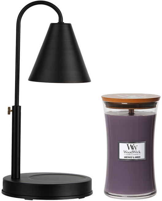 우드윅 라지 향초 호른 캔들워머 세트 (밝기 높이 조절 국내산), 02 화이트, 08 라벤더 앤 시더