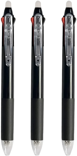 비브랜드 3색 지워지는 볼펜 0.5mm 3 in 1, 3개, 블랙