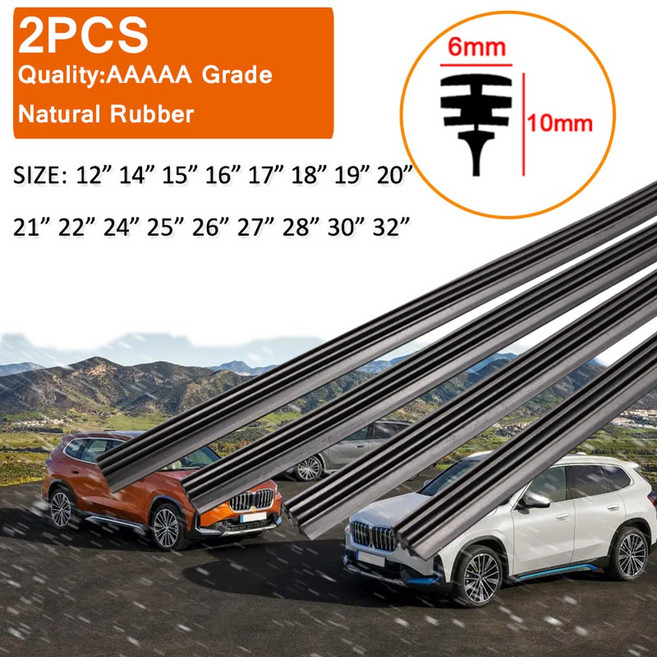 25 17 28 12 24 와이퍼 32 14 스트립 26 고무 15 16 27 블레이드 22 18 19 뼈없는 6mm 30 21 20 자동차 와이퍼용 프레임리스 리필, 2pcs 18 inch 450mm