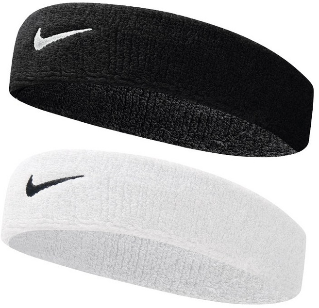 나이키 스우시 클래식 헤어밴드 2P, 1세트, 블랙+화이트