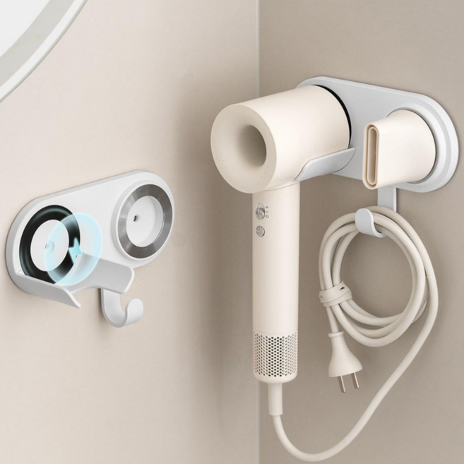 에스위두 마그네틱 자석 흡착형 다이슨 호환 무타공 드라이기 거치대, 1개, 세라믹화이트 기본형