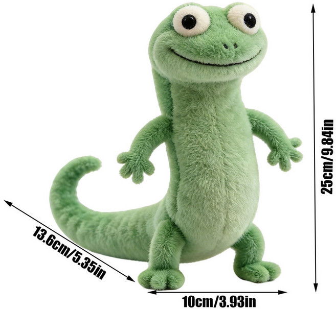 lizard Tom 綠色蜥蜴仿真毛絨玩具公仔布娃娃玩偶, 綠色蜥蜴,25cm, 1個