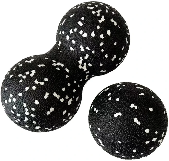 8X16cm EPP 땅콩 근막 조합 더블 볼 근육 발 이완 요가 피트니스 마사지 공 자궁 경부 재활 도구, 02 Black