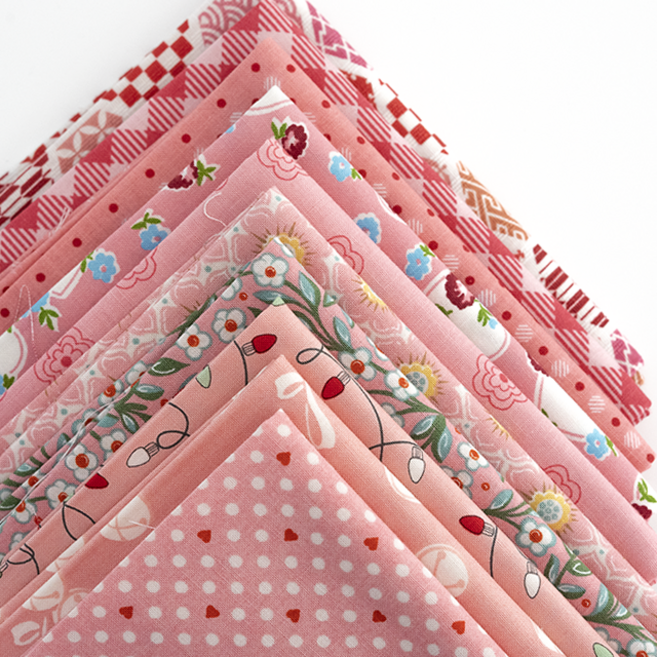 퀼팅맘 수입 원단 컬러풀 챠밍 플라워 로맨틱 러블리 10종 세트, 1개, 핑크 10종