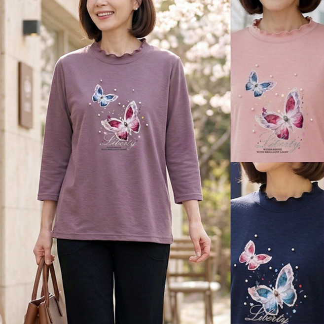 로즈맘 엄마옷 로즈맘 하보나비티셔츠