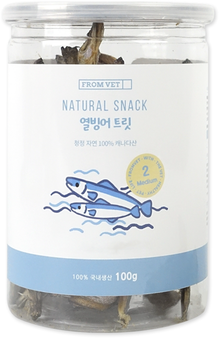 프롬벳 국내제조 열빙어 동결건조 간식, 100g, 1개, 캐나다산 열빙어 트릿