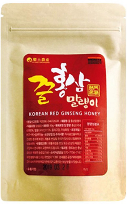 [향토농산] 쫀득쫀득~ 말랑하고 달콤한~ 꿀홍삼말랭이 기타원물간식, 40g, 1개