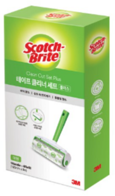 스카치브라이트 3M 대형 테이프클리너 플러스 핸들 1p + 리필 6p 세트, 2개