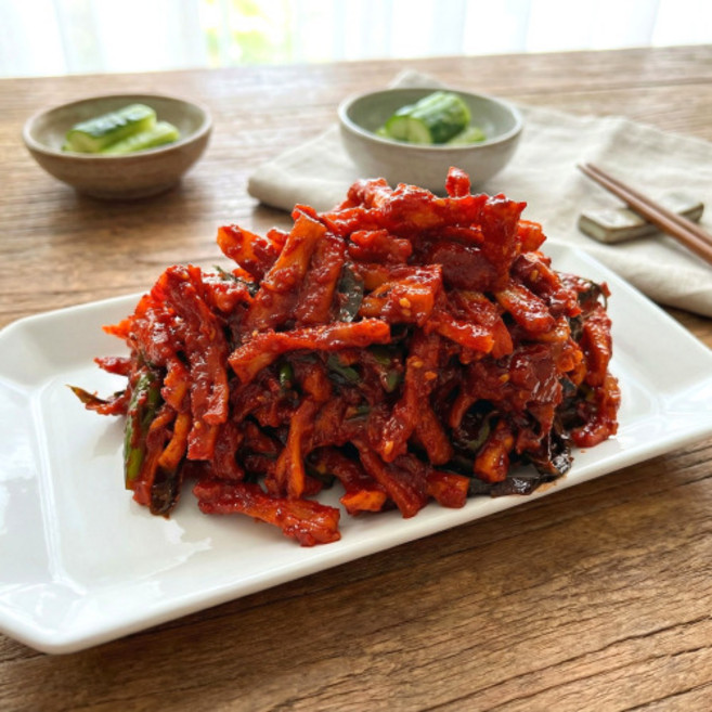 [호진이네] 수제반찬 무말랭이무침 고춧잎무침 무침반찬, 1개, 500g